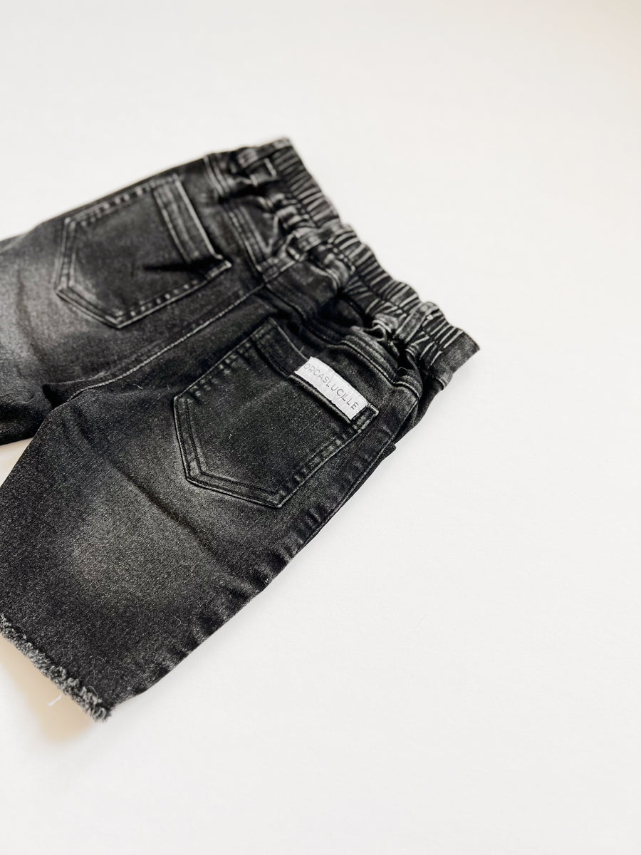 Bermuda Denim Shorts - Faded Black – Orcas Lucille Bermuda Denim Shorts - Faded Black – Orcas Lucille