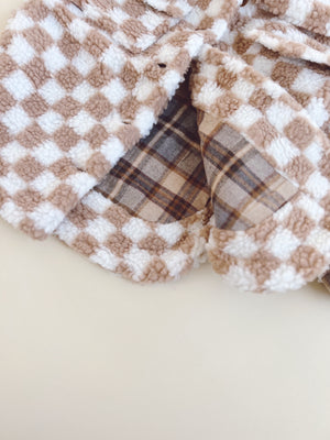 Teddy Shacket - Tan Checkered - Orcas Lucille