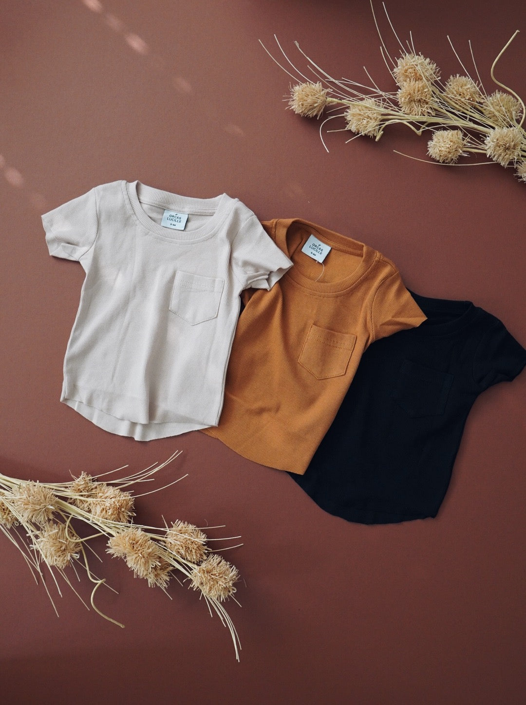 Ribbed Pocket Tee - Almond - Orcas Lucille