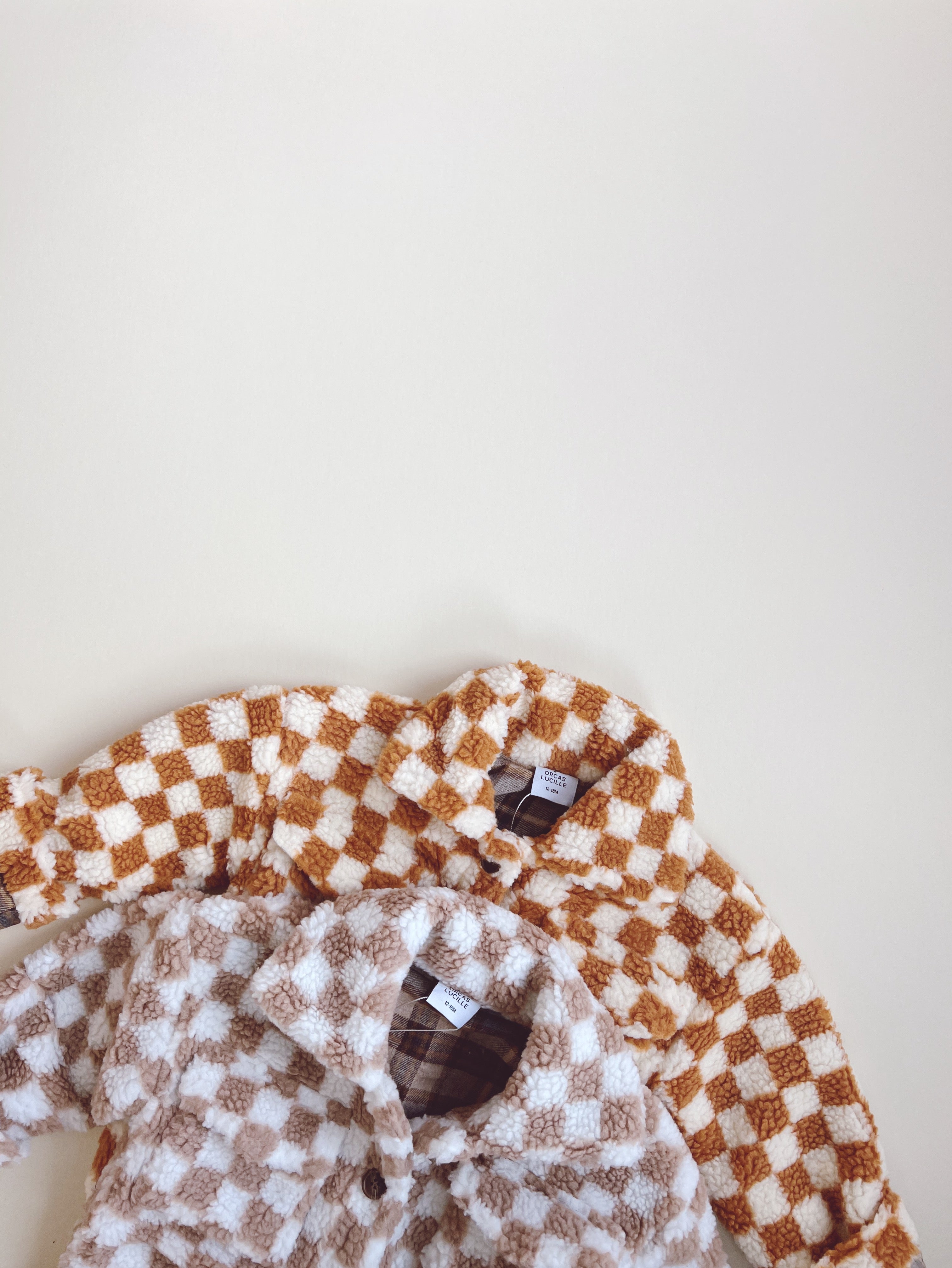 Teddy Shacket - Tan Checkered - Orcas Lucille