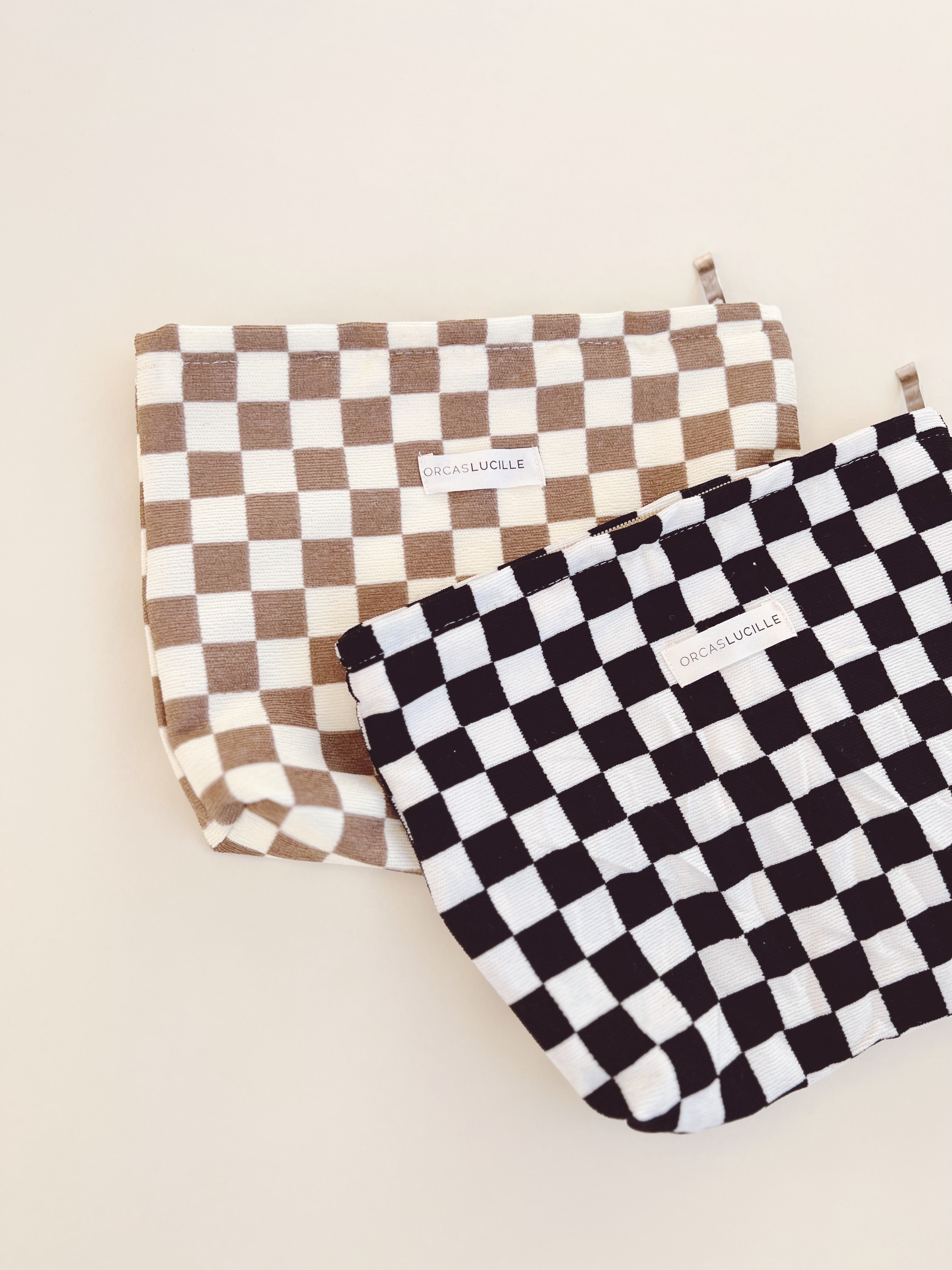 Checkered Pouch - B&W - Orcas Lucille