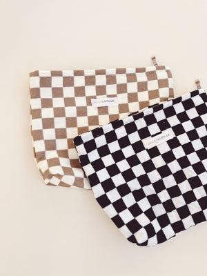 Checkered Pouch - B&W - Orcas Lucille