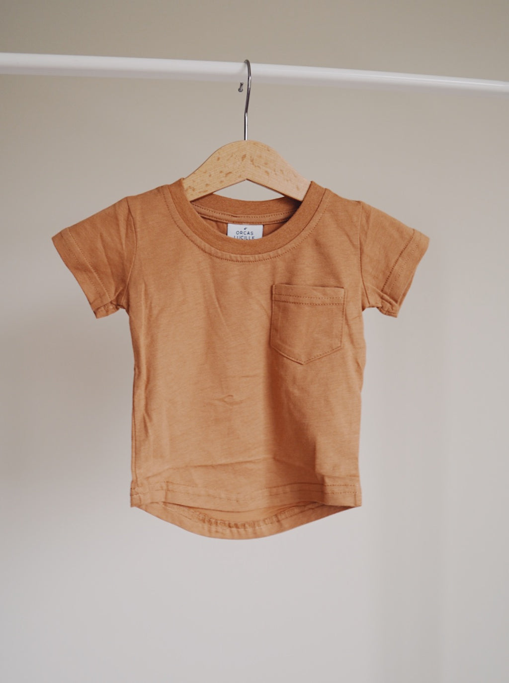 Brushed Cotton Tee - Camel - Orcas Lucille