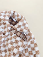 Teddy Shacket - Tan Checkered - Orcas Lucille