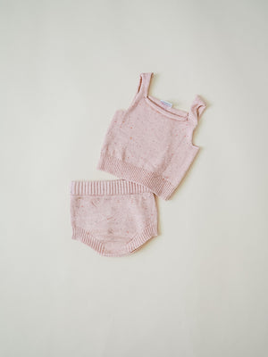 Speckled Knit Bloomer - Peony - Orcas Lucille