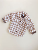Teddy Shacket - Tan Checkered - Orcas Lucille