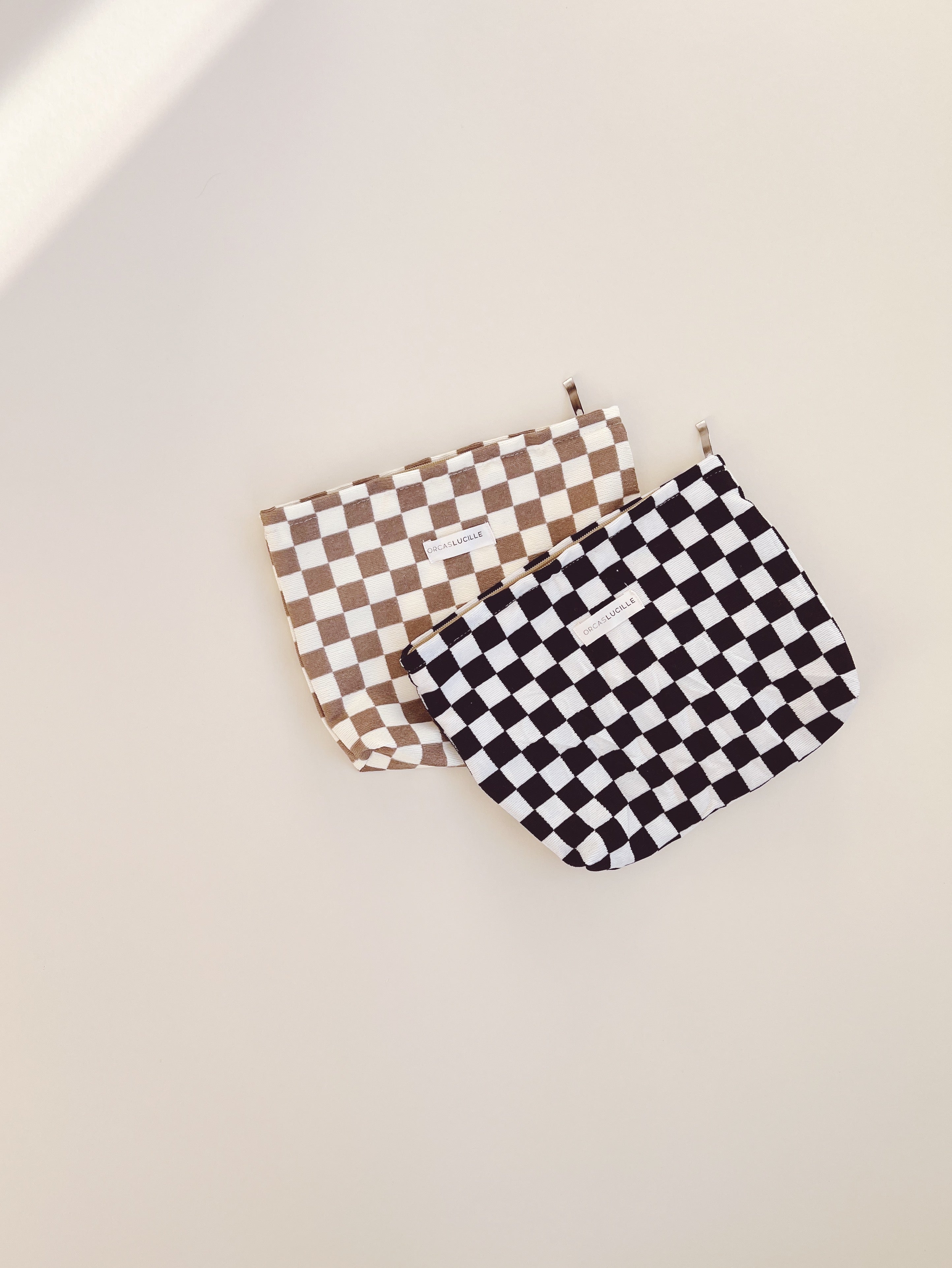 Checkered Pouch - B&W - Orcas Lucille