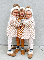 Teddy Shacket - Tan Checkered - Orcas Lucille