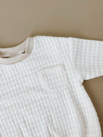 Quilted Sweatshirt Romper - Cloud - Orcas Lucille