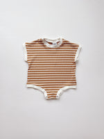 Oversized Romper - Honey Stripe