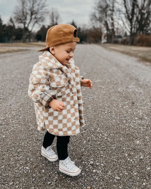 Teddy Shacket - Tan Checkered - Orcas Lucille