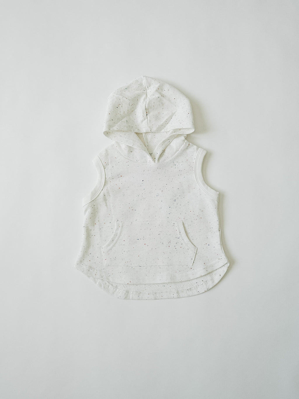 Sleeveless Hoodie - White Speckle - Orcas Lucille