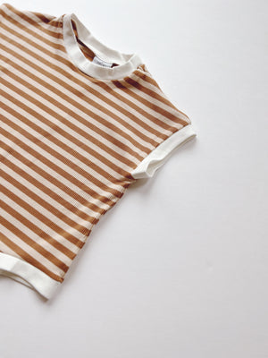 Oversized Romper - Honey Stripe