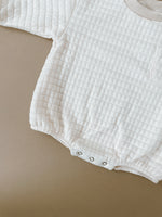 Quilted Sweatshirt Romper - Cloud - Orcas Lucille
