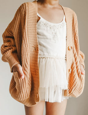 Cream chunky sales knit cardigan